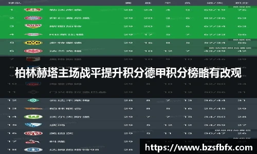 柏林赫塔主场战平提升积分德甲积分榜略有改观
